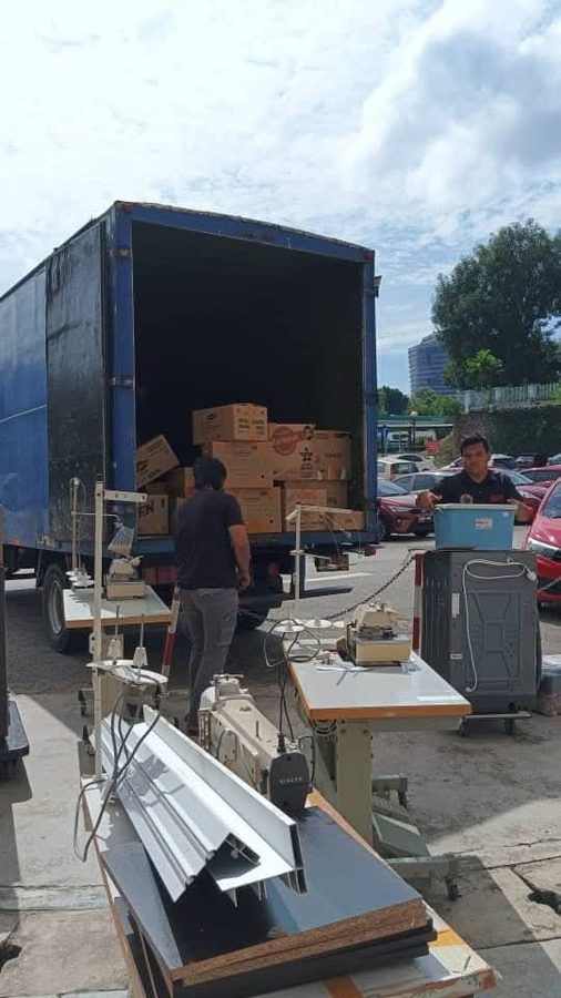 Lorry with furniture